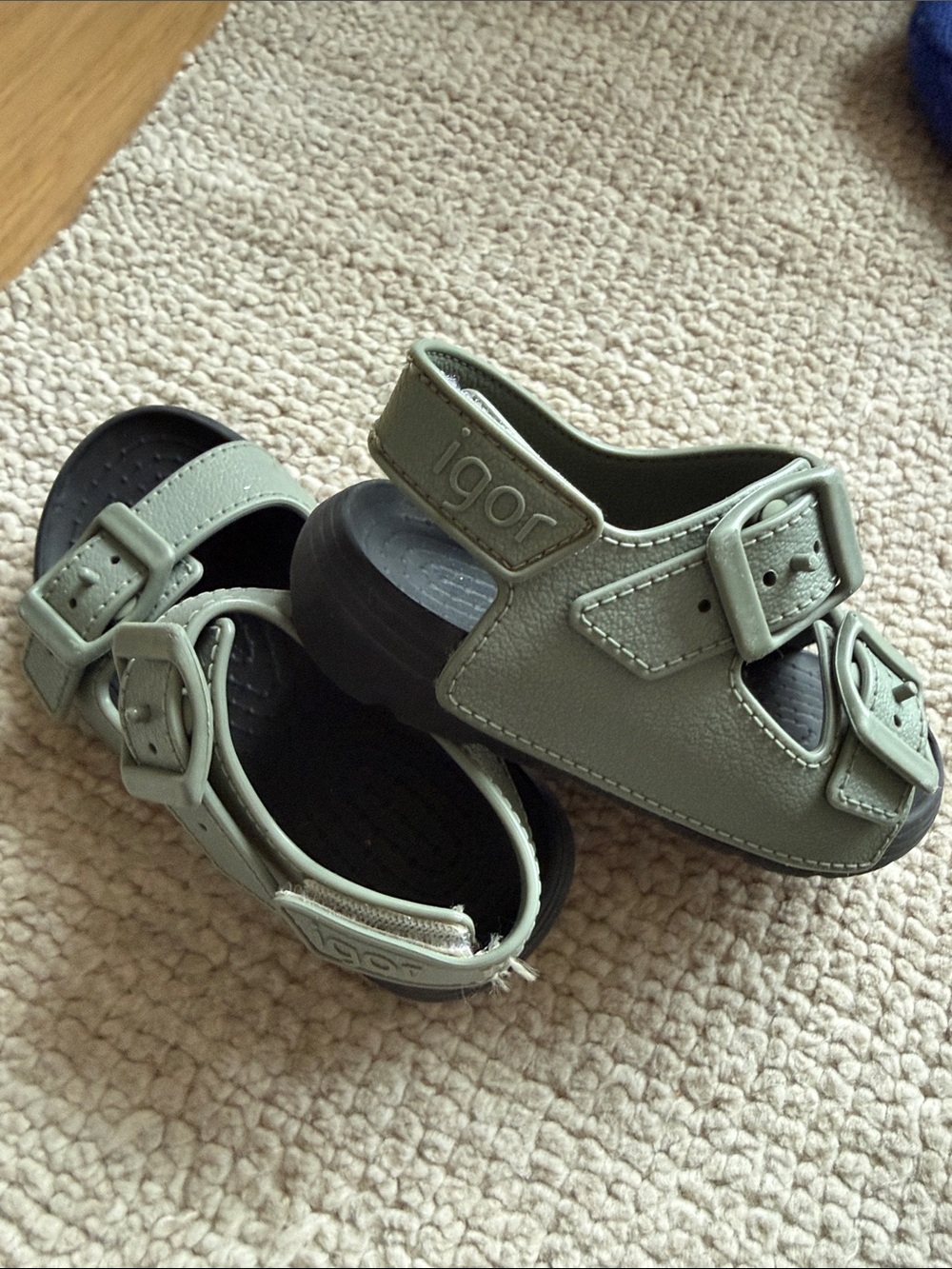 Igor Olive Green Adjustable Buckle Kids Sandals
